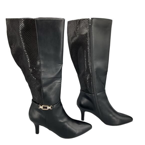 NEW Karen Scott Women’s Freyln Comfort Insole Knee High Boots Black Size 10M - Picture 1 of 10